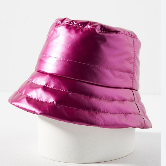 Anthropologie BARBIE Pink Puffer Bucket Hat - Picture 2 of 6